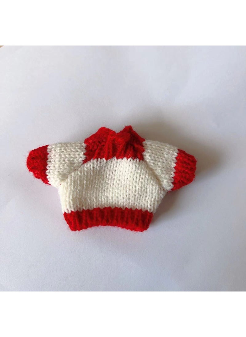 Trendy Labubu Doll Clothes Sweaters Scarves Red Edge white sweater one piece 
