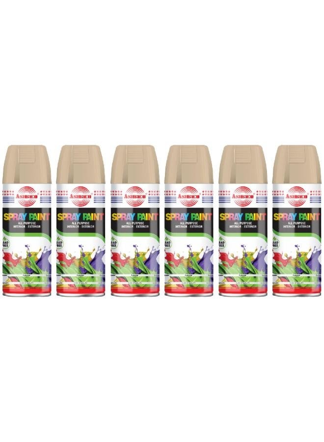 Asmaco Spray Paint - Beige - 400 Ml - Set of 06