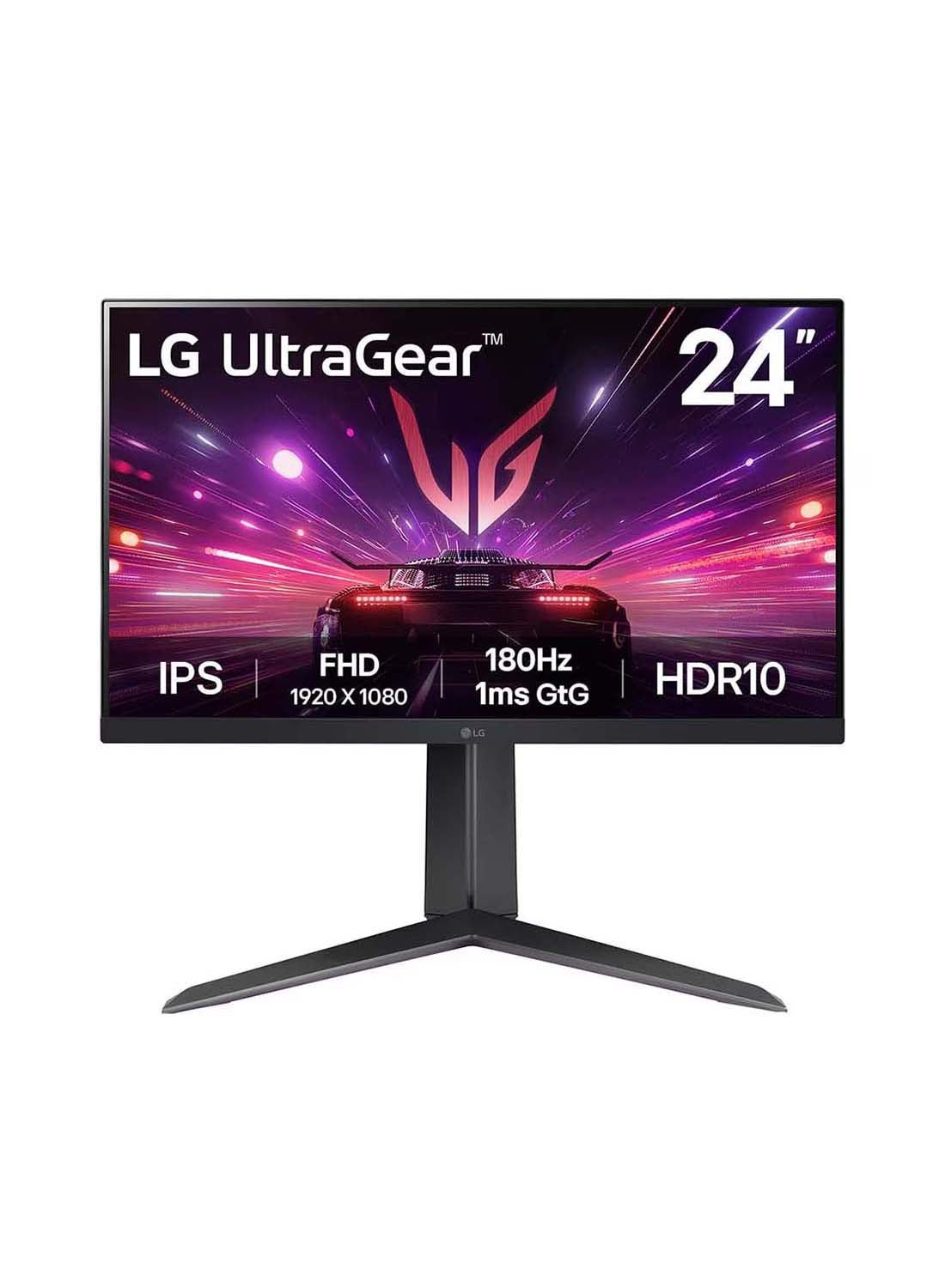 24-inch UltraGear™ FHD IPS Borderless gaming monitor with 180Hz, IPS 1ms (GtG), HDR10, NVIDIA® G-SYNC® Compatible, AMD FreeSync™, HDMI 2.0, DisplayPort 1.4, Black 24GS65F-B Black