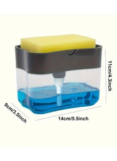 QUALITY Efficient Dishwashing Set - Soap Dispenser with Integrated Sponge Caddy & Durable Cleaning Sponge, Easy One-Hand Pump Operation, Refillable System for Kitchen Use  - Image 4