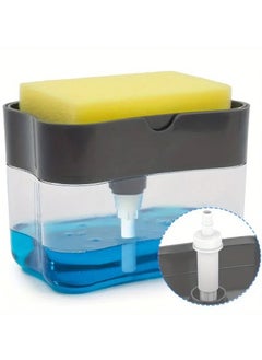 QUALITY Efficient Dishwashing Set - Soap Dispenser with Integrated Sponge Caddy & Durable Cleaning Sponge, Easy One-Hand Pump Operation, Refillable System for Kitchen Use  - Image 5