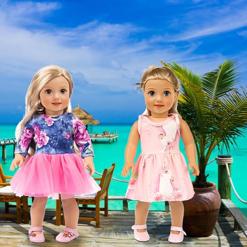 ebuddy 10 Set 18 Inch Doll Clothes - Fashion Outfit Fit for 18 inch Girl Doll (Only Clothesl) - Image 5