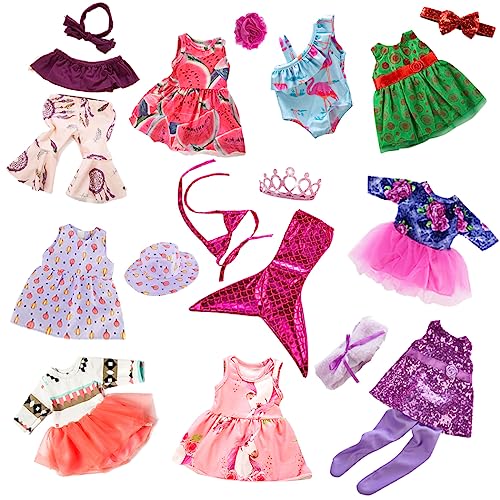 ebuddy 10 Set 18 Inch Doll Clothes - Fashion Outfit Fit for 18 inch Girl Doll (Only Clothesl) - Image 2