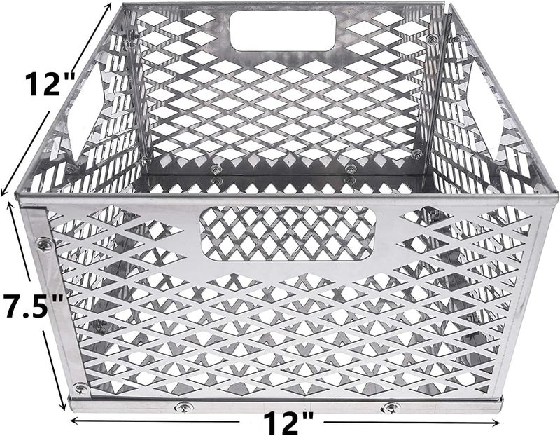 BBQ-PLUS Charcoal Firebox Basket and Smoker Door Clamps for Oklahoma Highland Bandera Longhorn,Charcoal Box,Fire Basket and Latches for Most Offset Smoker Grill,12 W x 12 D x 7.5 H,Stainless Steel - Image 2