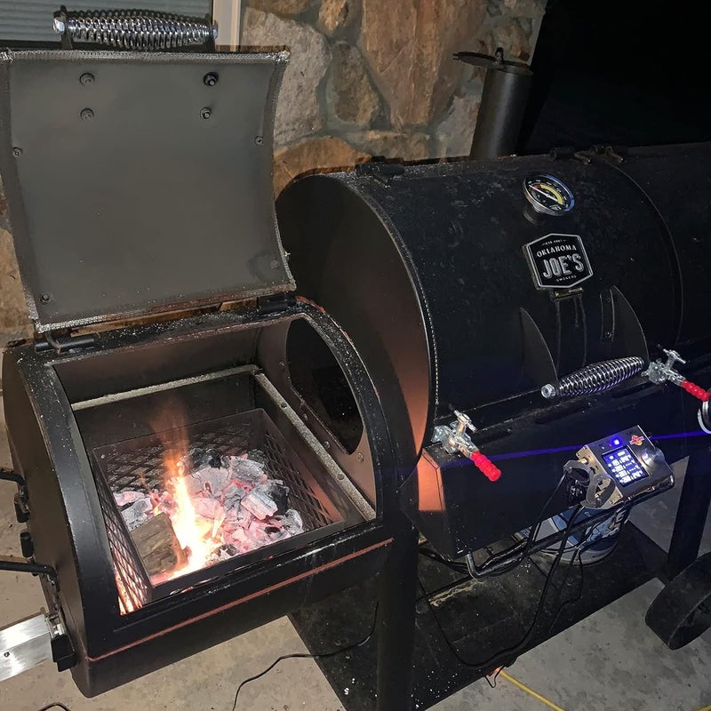 BBQ-PLUS Charcoal Firebox Basket and Smoker Door Clamps for Oklahoma Highland Bandera Longhorn,Charcoal Box,Fire Basket and Latches for Most Offset Smoker Grill,12 W x 12 D x 7.5 H,Stainless Steel - Image 4