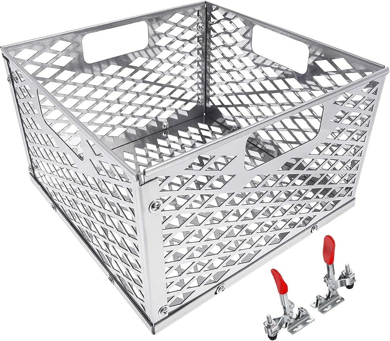 BBQ-PLUS Charcoal Firebox Basket and Smoker Door Clamps for Oklahoma Highland Bandera Longhorn,Charcoal Box,Fire Basket and Latches for Most Offset Smoker Grill,12 W x 12 D x 7.5 H,Stainless Steel - Image 1