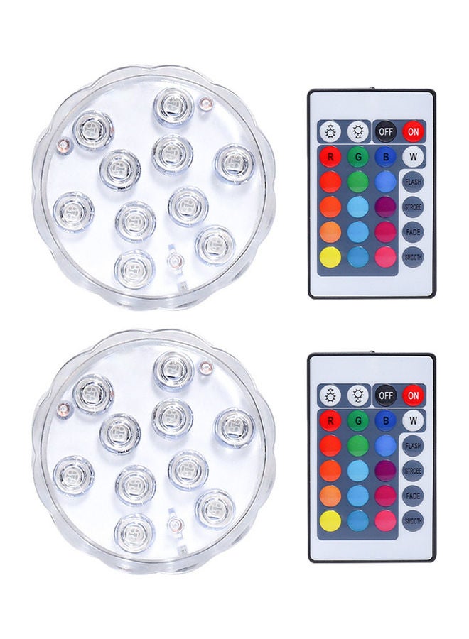 Loquat 2-Piece Waterproof Submersible LED Light Set with Remote Multicolour - Image 1