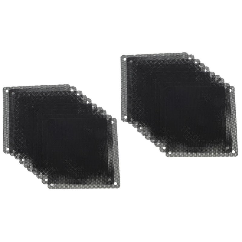 Black PC Fan Dust Filter Mesh 7cm x 7cm 10 Pack Reusable Easy Install Cooling Cover - Image 2