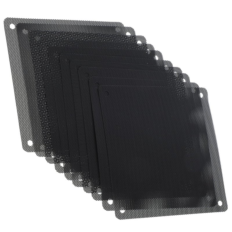 Black PC Fan Dust Filter Mesh 7cm x 7cm 10 Pack Reusable Easy Install Cooling Cover - Image 5