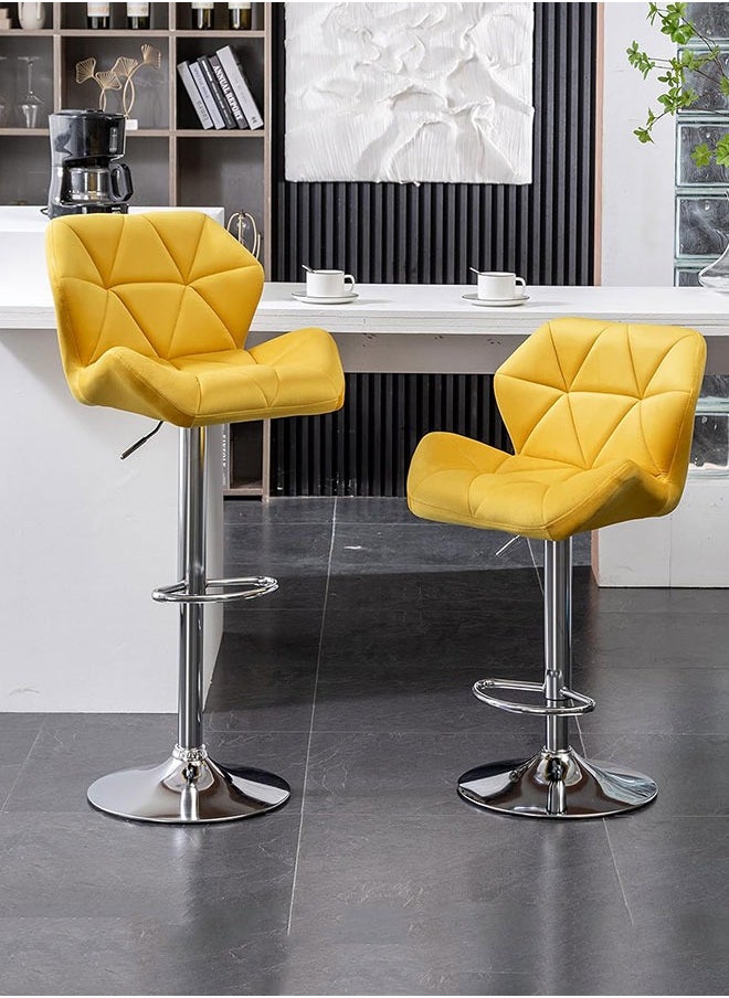 GoldenLike - Set Of 2 Bar Stool,Height Adjustable Bar Chairs,360° Swivel Kitchen Dinning Chair,Modern Counter Chairs with Backrest and Footrest for Home Kitchen Island - Image 1