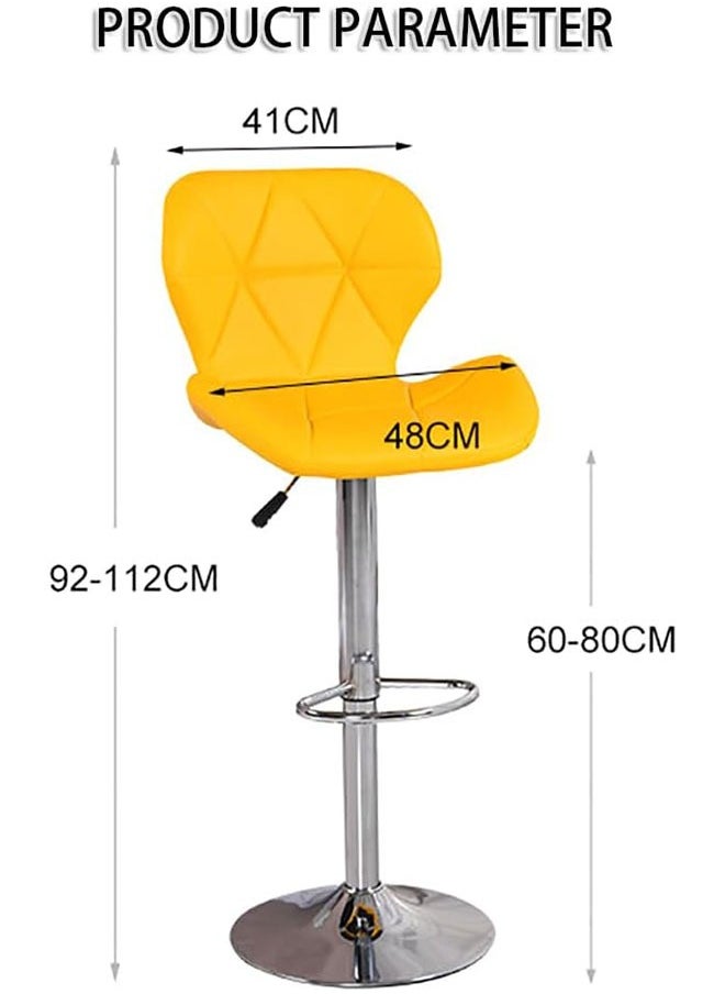 GoldenLike - Set Of 2 Bar Stool,Height Adjustable Bar Chairs,360° Swivel Kitchen Dinning Chair,Modern Counter Chairs with Backrest and Footrest for Home Kitchen Island - Image 1