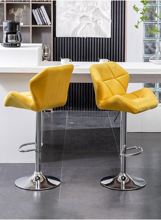 GoldenLike - Set Of 2 Bar Stool,Height Adjustable Bar Chairs,360° Swivel Kitchen Dinning Chair,Modern Counter Chairs with Backrest and Footrest for Home Kitchen Island - Image 1
