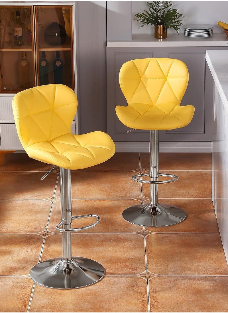 GoldenLike - Set Of 2 Bar Stool,Height Adjustable Bar Chairs,360° Swivel Kitchen Dinning Chair,Modern Counter Chairs with Backrest and Footrest for Home Kitchen Island - Image 1
