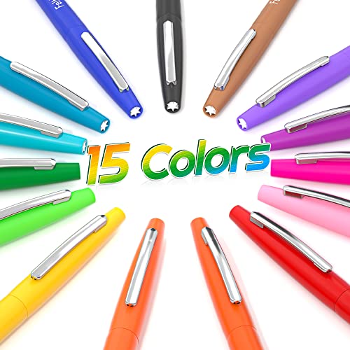 Lelix Felt Tip Pens, 15 Colors, 0.7mm Medium Point, Felt Tip Markers Pens for Journaling, Writing, Note Taking, Planner, Perfect for Art Office and School Supplies - Image 2