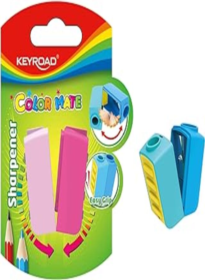 Keyroad color mate (2 holes)-sharpener kr971876( 1 piece )multicolor