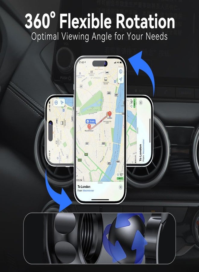 BEERTE Fits MagSafe Car Mount Fit for Nissan Sentra 2020-2025 Hands Free Magnetic Phone Holder for Car Vent 360° Rotation Car Phone Mount Fit for iPhone 16 15 14 13 12 Series MagSafe Case All Phones - Image 4