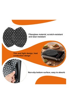 SYOSI Induction Hob Protector, Induction Hob Cover Mat, Hob Covers for Induction Hob Anti-Slip Mat Silicone Pad, Scratch Protector Cover, Heat Insulated Mat, High Temperature Resistance (Black) (5 PCS)  - Image 2