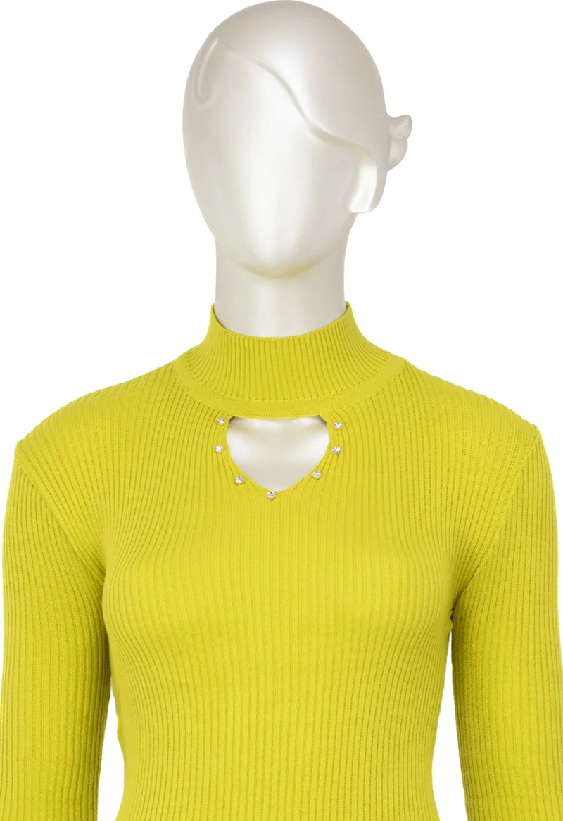 Oppland Women's Half Collar and Stone Long Sleeve Knitted Knitwear Sweater