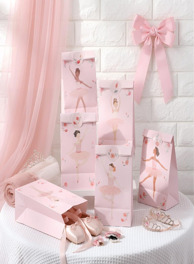 YooNotee 24 Sets Pink Ballerina Paper Gift Bags with Stickers Ballet Tutu Dancer Cute Favor Goodie Bags Multi Item Favor Packs for Ballet Wedding Baby Shower Birthday Party Decorations - Image 5