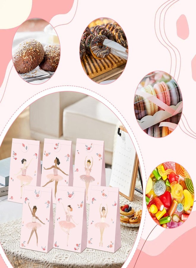 YooNotee 24 Sets Pink Ballerina Paper Gift Bags with Stickers Ballet Tutu Dancer Cute Favor Goodie Bags Multi Item Favor Packs for Ballet Wedding Baby Shower Birthday Party Decorations - Image 4