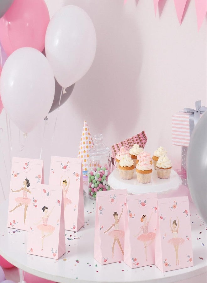 YooNotee 24 Sets Pink Ballerina Paper Gift Bags with Stickers Ballet Tutu Dancer Cute Favor Goodie Bags Multi Item Favor Packs for Ballet Wedding Baby Shower Birthday Party Decorations - Image 3