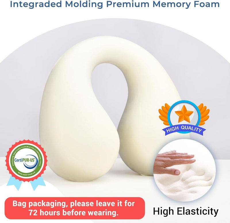 COOLBEBE وسادة سفر للأطفال للرقبة 2 قطعة دعم مزدوج ناعم للرقبة للسيارة والطائرة، هدايا سفر للأطفال الصغار والأطفال (أزرق ووردي) - Image 4