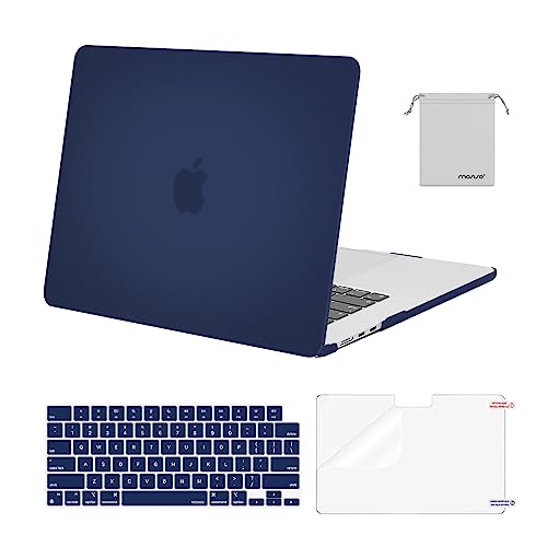 MOSISO ScratchResistant Case Compatible with MacBook Air 15 inch M5 2026 M4 2025 M3 M2 2024 2023 A3448 A3241 A3114 A2941 Protective Hard ShellKeyboard CoverScreenFilmStorage Bag Navy Blue - Image 1