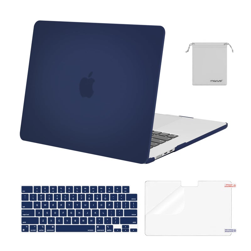 MOSISO ScratchResistant Case Compatible with MacBook Air 15 inch M5 2026 M4 2025 M3 M2 2024 2023 A3448 A3241 A3114 A2941 Protective Hard ShellKeyboard CoverScreenFilmStorage Bag Navy Blue - Image 2
