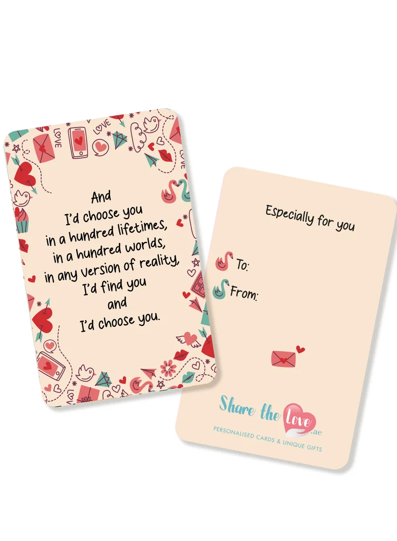 Share The Love I'd Choose You - Wallet Card - Affection Cards - PVC Cards