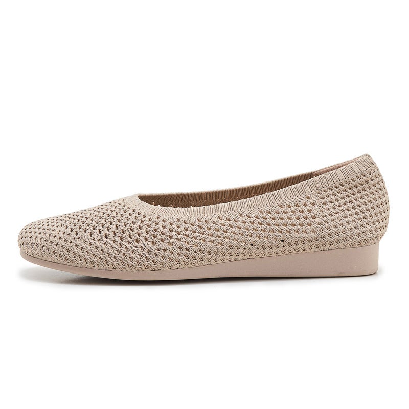 Women's Comfortable Slip-On Wedge Heel Shoes - Flyknit Breathable Walking Shoes for Daily  Wear