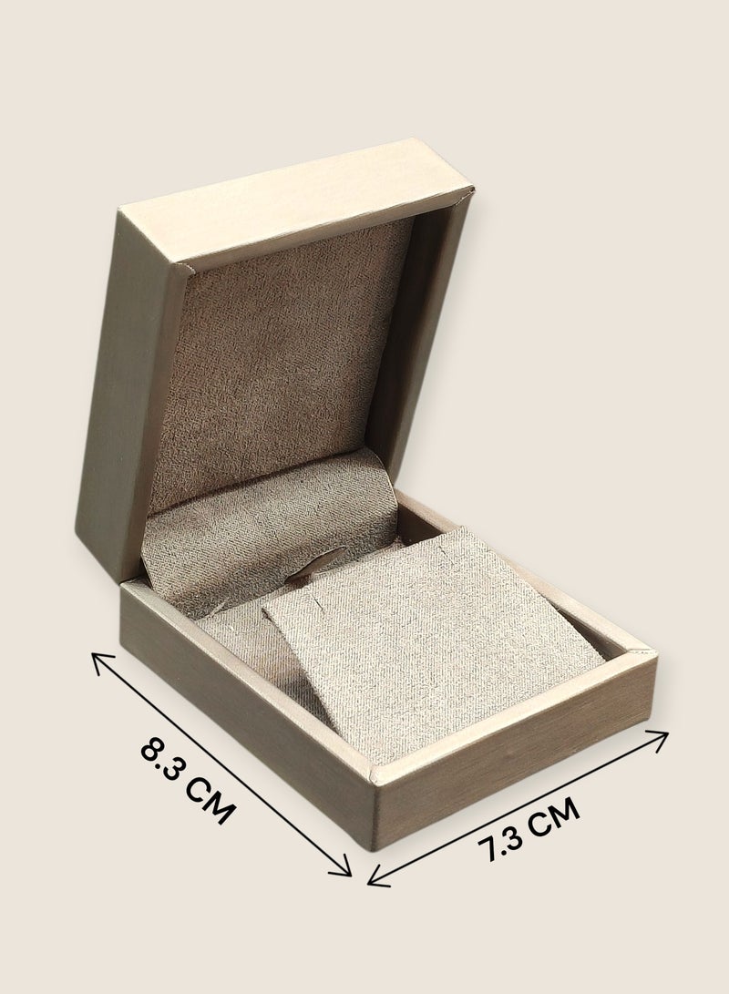 Al Seraj Luxury Premium Pendant & Earring Jewelry Box | Golden Rexine Exterior with Soft Velvet Interior | Elegant Jewellery Gift Box for Wedding, Proposal & Shop Display - Image 3
