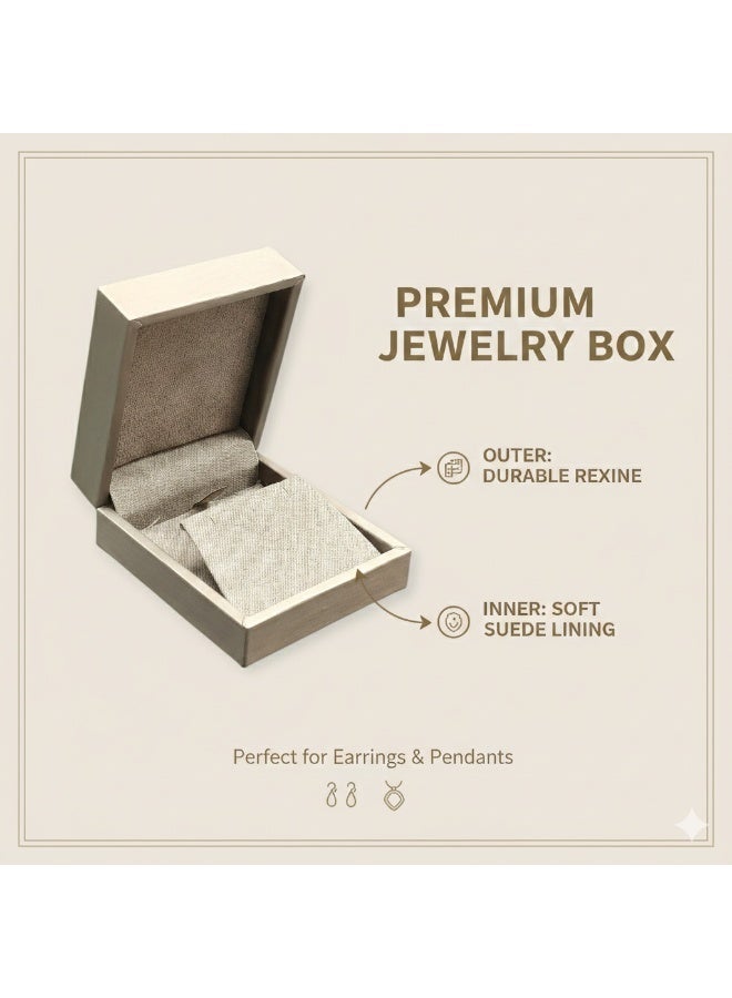 Al Seraj Luxury Premium Pendant & Earring Jewelry Box | Golden Rexine Exterior with Soft Velvet Interior | Elegant Jewellery Gift Box for Wedding, Proposal & Shop Display - Image 4