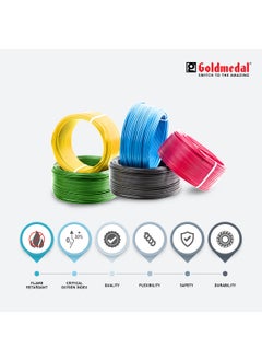 GOLD MEDAL Goldmedal 45 Meter 1100V 10 Sq mm Fire Retardant Electric Wire Green Pack of 1 Wire for Domestic Industrial Connection Use MultiStrand PVC Electrical Insulated Copper Wire  - Image 4