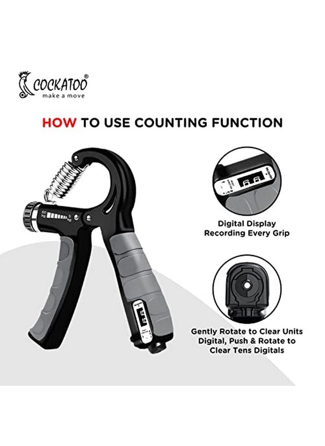 Cockatoo - Counter Hand Grip Strengthener|(5 Kg - 60 Kg) Adjustable Hand Grip| Hand Gripper For Men & Women| Digital Hand Grip Strengthener - Image 1