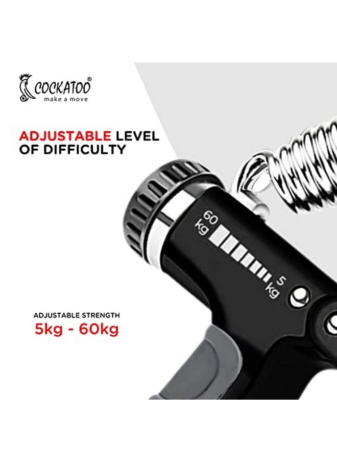 Cockatoo - Counter Hand Grip Strengthener|(5 Kg - 60 Kg) Adjustable Hand Grip| Hand Gripper For Men & Women| Digital Hand Grip Strengthener - Image 1