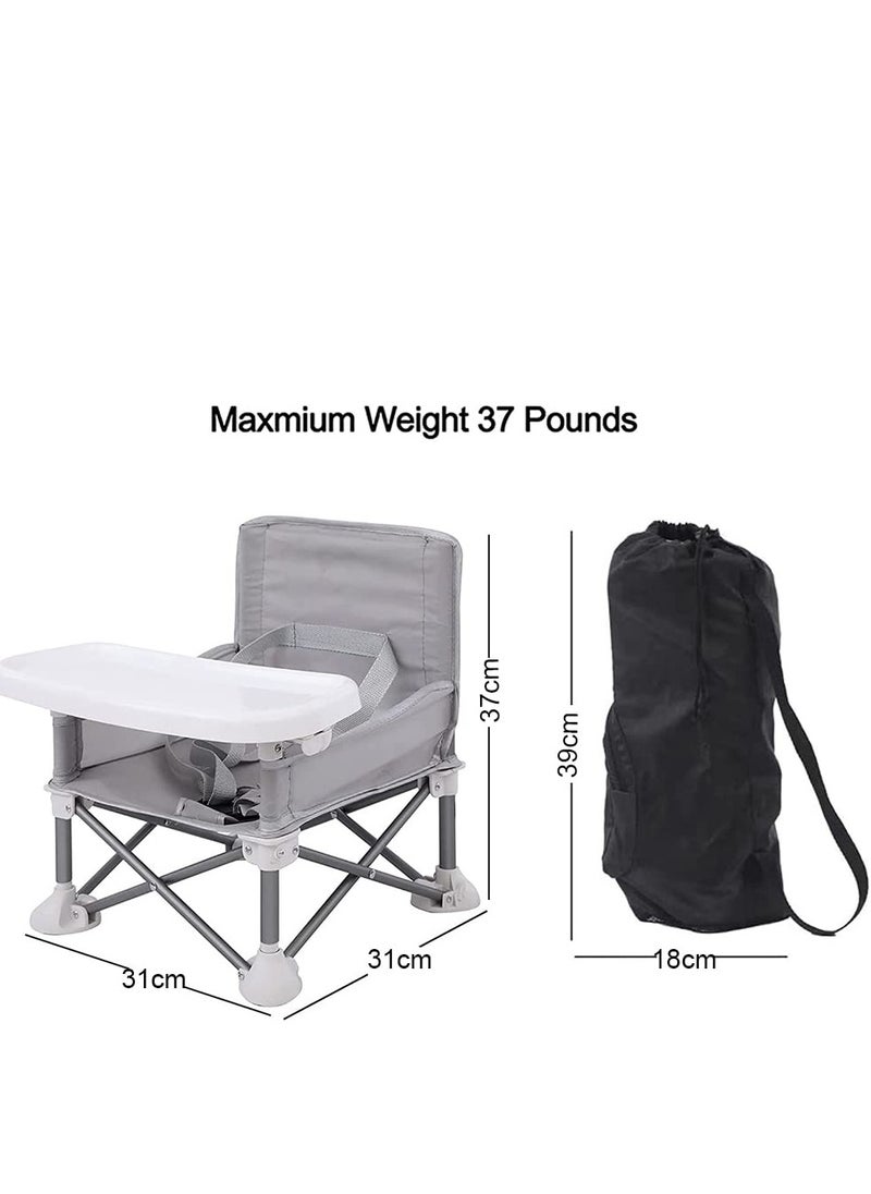 MIXDE Baby Travel Booster Seat,Booster Seat for Table with Removable Dining Tray, Folding Compact Sit Up Chair for Dining Table for Indoor/Outdoor, Camping, Beach, Lawn Toddlers, Kids, Boys, Girls  - Image 4