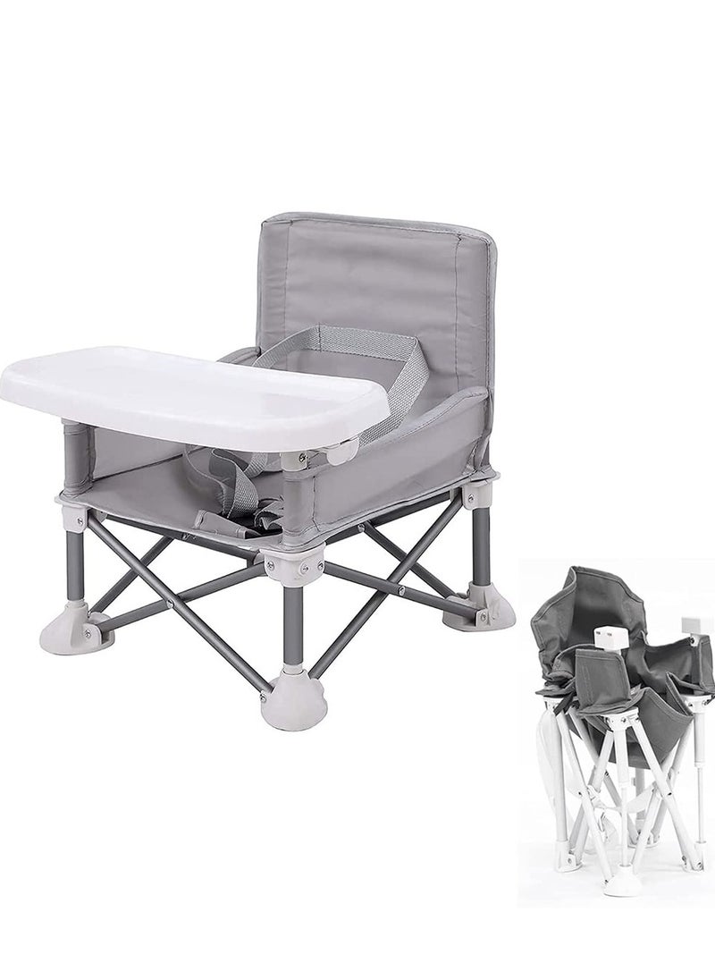 MIXDE Baby Travel Booster Seat,Booster Seat for Table with Removable Dining Tray, Folding Compact Sit Up Chair for Dining Table for Indoor/Outdoor, Camping, Beach, Lawn Toddlers, Kids, Boys, Girls  - Image 1