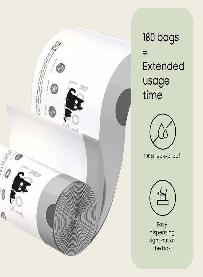 AWoHH 180 Tear-free Bulk Pack Automatic Cat Litter Box Bags, Cat Litter Box Robot 5/4/3 Waste Bags, Thick Heavy Duty Sensor-compatible Litter Box Liner 25.2 X 15.7 IN - Image 2