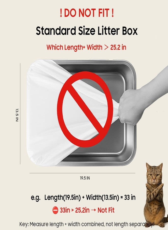 AWoHH 180 Tear-free Bulk Pack Automatic Cat Litter Box Bags, Cat Litter Box Robot 5/4/3 Waste Bags, Thick Heavy Duty Sensor-compatible Litter Box Liner 25.2 X 15.7 IN - Image 4
