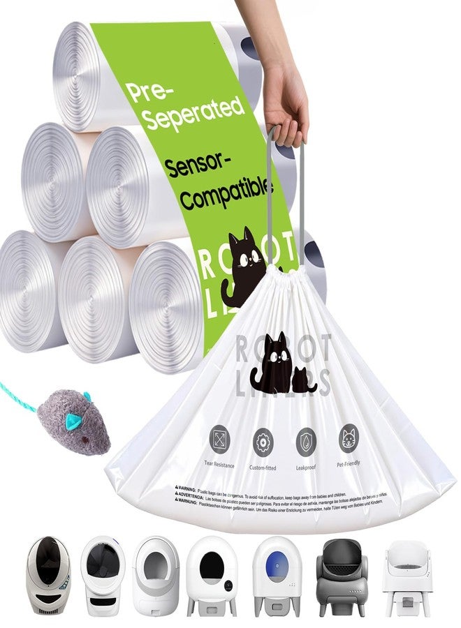 AWoHH 180 Tear-free Bulk Pack Automatic Cat Litter Box Bags, Cat Litter Box Robot 5/4/3 Waste Bags, Thick Heavy Duty Sensor-compatible Litter Box Liner 25.2 X 15.7 IN - Image 1