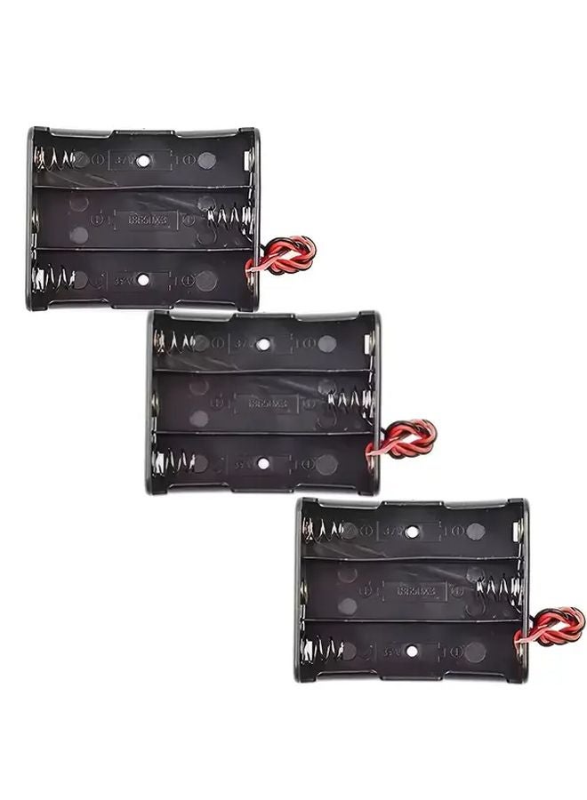 3Pcs 3 Slot 18650 AA AAA Battery Holder Charger Dock With Lead Cable Black - Image 1