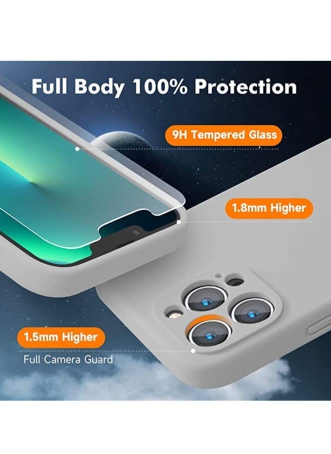 Raxoom iPhone 14 Pro + 2 Pack Tempered Glass Screen Protector Magsafe Case Silicone Phone Case with Microfiber Lining for iPhone 14 Pro 6.1 inch 2022,Grey - Image 2