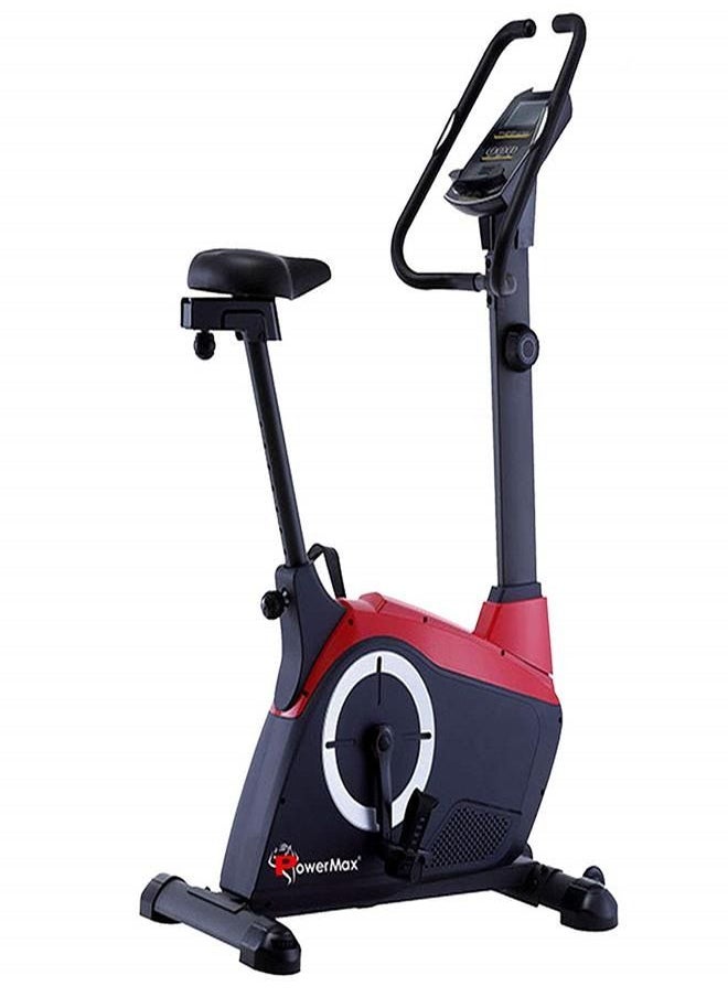 PowerMax Fitness PowerMax Fitness BU-800 Magnetic Upright Bike for Home-Gym Workout, 110kg Weight Capacity, 8 Levels Resistance, LCD Display, iPad Holder, Exercise Bike for Cardio Workout  - Image 1