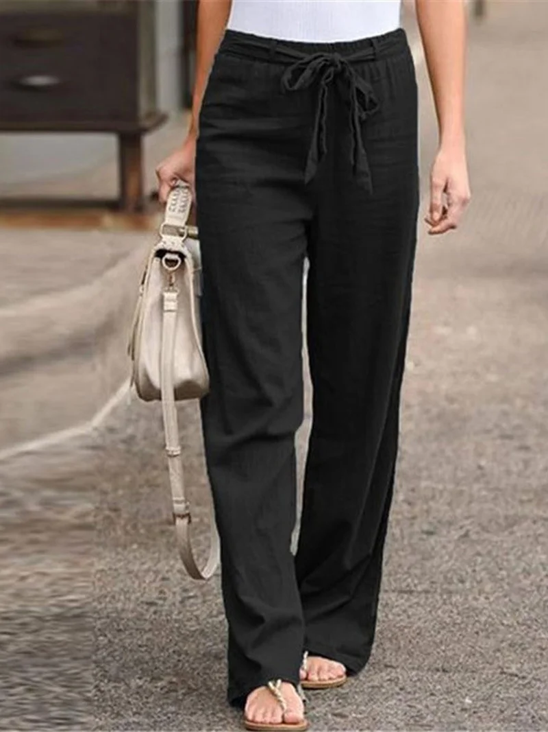 أوجيدر Black Straight Fit Casual Pants