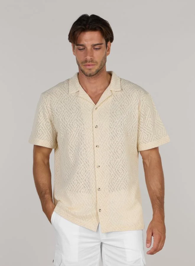 Just Nature Geomy Cuban Collar Shirt
