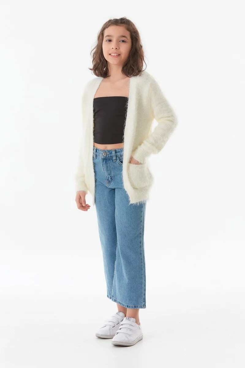 FullaModa FullaModa Bearded Pocket Girl's Cardigan