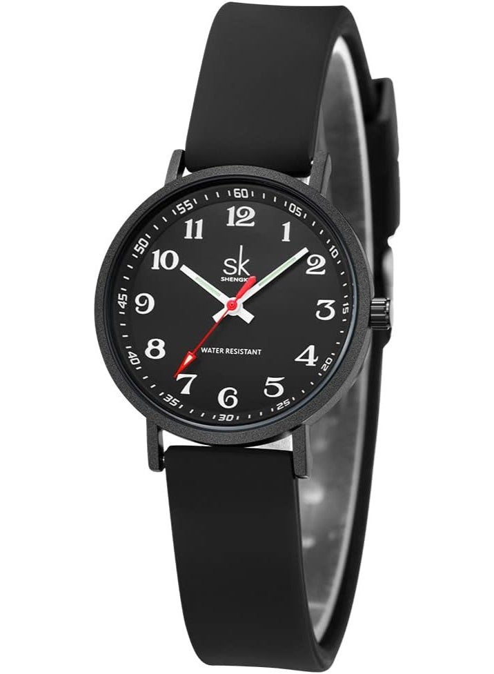 SHENGKE SK Women's Sports Watch with Silicone Strap Easy Read Water Resistant - Image 1