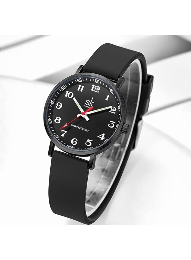 SHENGKE SK Women's Sports Watch with Silicone Strap Easy Read Water Resistant - Image 3