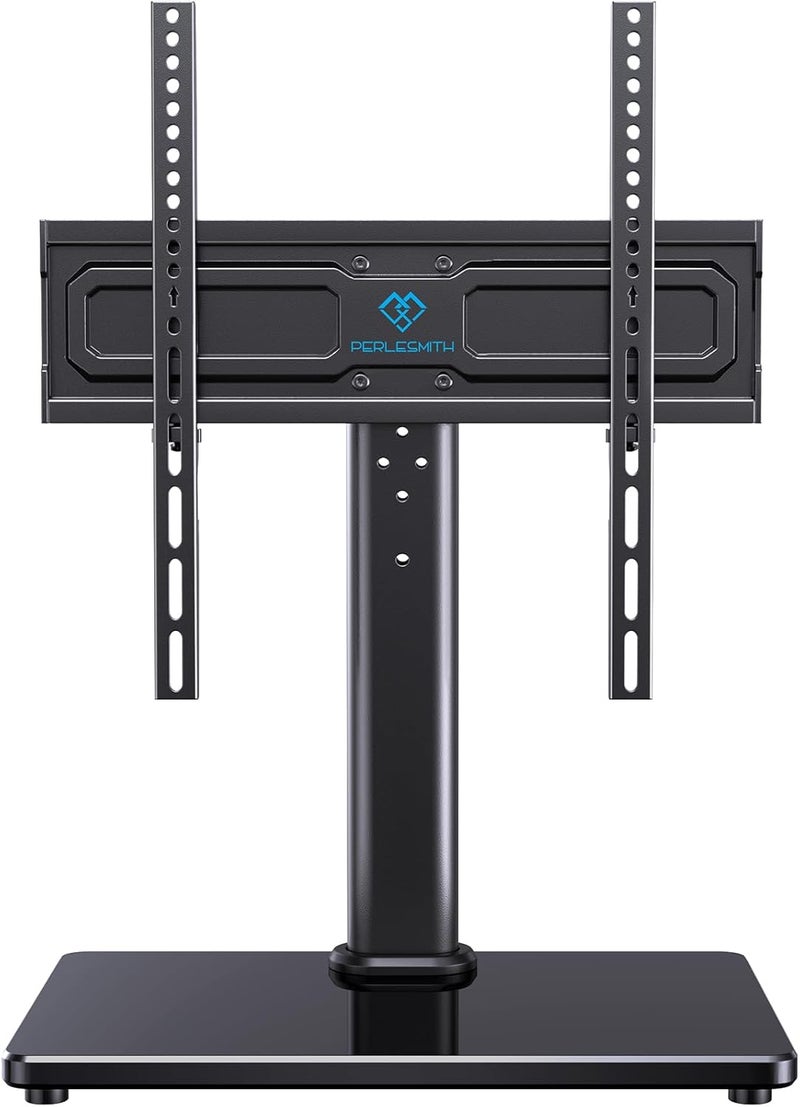 PERLESMITH Universal Swivel TV Stand for 24-60 inch TVs up to 99 lbs, 12 Height Adjustable Table Top TV Stand, TV Base Stand with Tempered Glass Base, Max VESA 400x400mm, PSTVS33 - Image 1