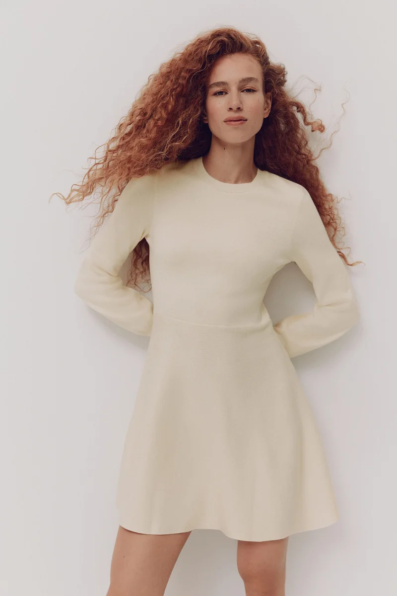 H&M Knitted flared-skirt dress